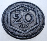 1.893 ITALIA WWI 20 CENTESIMI 1918 R, Europa, Cupru-Nichel