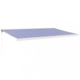 Cumpara ieftin Copertina retractabila albastru/alb, 5x3 m, textil/aluminiu
