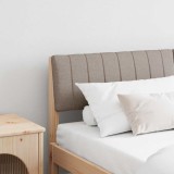 VidaXL Tăblie tapițată Gri taupe 160 cm Lemn de pin masiv 879222