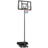 SPORTNOW Coș de Baschet Exterior Reglabil pe &Icirc;nălțime 135-305 cm, Coș de Baschet cu Roți, Bază Umplibilă, Sac de Greutate, Panou Rezistent, Portabil p