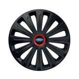 Cumpara ieftin Set 4 capace roti Negre Cu Inel Rosu Trend R15 pentru gama auto Ford, Autohelix MSA