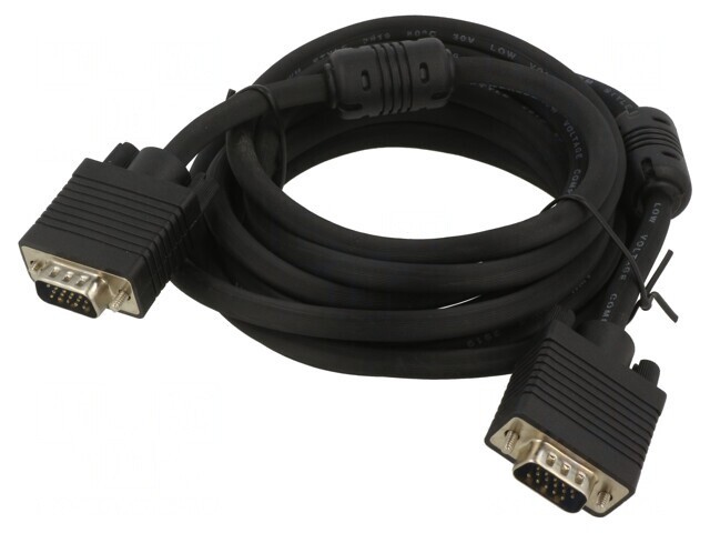 Cablu VGA D-Sub 15 pini HD Negru 5m
