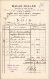 A1452 Notă cu antet Oscar Maller instalator autorizat, București, 1904