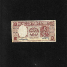 Rar! Chile 10 Pesos 1947(58) seria078180