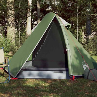 vidaXL Cort de camping cupolă pentru 2 persoane, verde, impermeabil foto
