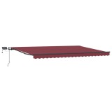 Cumpara ieftin Copertina manuala cu LED solar 5 x 3 m Burgundy 100% Polyester