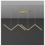 Greelustr Candelabru led HQ-W001-J-H, moderna, auriu, minimalista pentru bucatarie, zigzag, aliaj aluminiu,120*90cm, reglabil, 28w, lumina calda