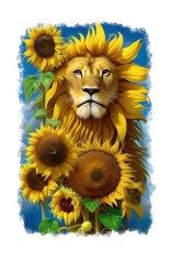 Sticker decorativ, Leu, Galben, 85 cm, 6962ST foto