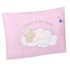 Perna Bebe Ursuleț Brodat Roz, 38x28cm, Bumbac 100%, Umplutură Antialergică