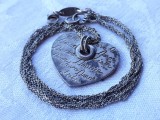 argint GOGO USA brand de lux COLIER cu inimioara AMORE vintage SPLENDID de efect