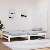 VidaXL Tăblie de pat pentru perete, alb, 108x3x90 cm, lemn masiv pin