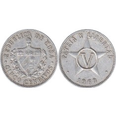 Cuba 1971 - 5 centavos, circulata