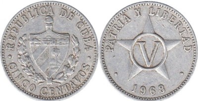 Cuba 1971 - 5 centavos, circulata foto