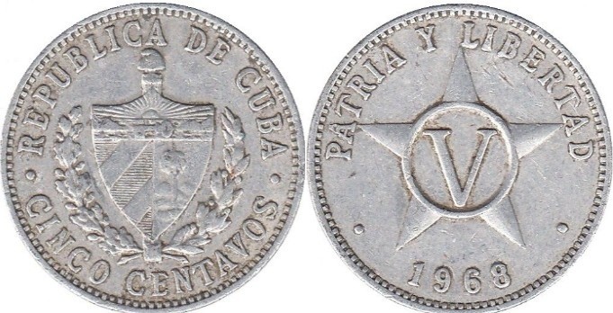 Cuba 1971 - 5 centavos, circulata