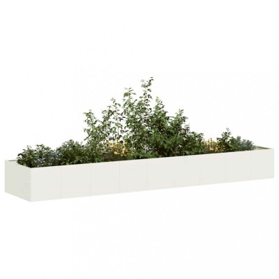 vidaXL Jardinieră alb 360x80x40 cm oțel foto