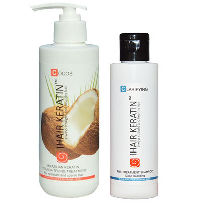 Kit Tratament Cocos intensiv 250 ml+sampon degresant 100ml IHair Keratin foto