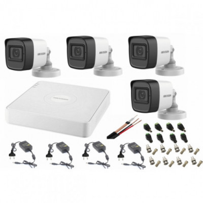 Kit - Sistem Supraveghere Video Full HD HIKVISION - 4 camere 2MP - HDD si accesorii foto