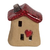 Cumpara ieftin Casuta decorativa ceramica maro rosie 7x6x8 cm