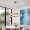Lustra LED suspendata ANINA 33W, 1 Cerc, lumina Rece/Calda/Neutra, Dimabila, Auriu Lucios Alb, Inaltime Reglabila ModernLight Concept