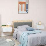 HOMCOM Set 2 noptiere cu sertar si design suspendat pentru dormitor si living, PAL si MDF, 49x38x23cm, alb