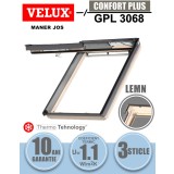 Fereastra mansarda VELUX GPL 3068, dubla deschidere, lemn de pin, 3 sticle