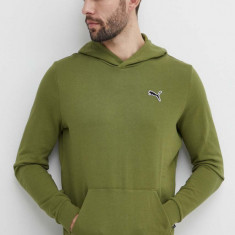 Puma hanorac de bumbac BETTER ESSENTIALS bărbați, culoarea verde, cu glugă, uni 675978