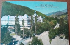 Carte postala, Baile Calimanesti, Hotelul societatii Govora-Calimanesti, perioada interbelica