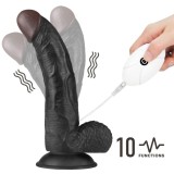 Vibrating Strapon - Set dildo cu vibra?ii ?i strap-on, 21.5 cm