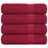 VidaXL Prosoape de baie 4 buc Bordeaux 100x150 cm 360 g/m&sup2; 100% bumbac