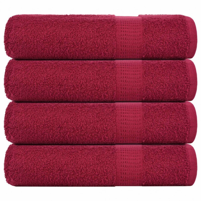 vidaXL Prosoape de baie 4 buc Bordeaux 100x150 cm 360 g/m&sup2; 100% bumbac