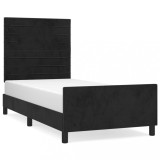 Cumpara ieftin Cadru de pat cu tablie, negru, 80x200 cm, catifea