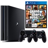 Consola Sony PlayStation 4 PRO PS4 1TB + 2 Controllere + GTA5 Second-Hand SH