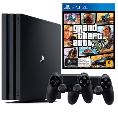Consola Sony PlayStation 4 PRO PS4 1TB + 2 Controllere + GTA5 Second-Hand SH foto