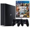Consola Sony PlayStation 4 PRO PS4 1TB + 2 Controllere + GTA5 Second-Hand SH