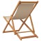 Scaune pliante 2 buc. Material textil bej si lemn masiv - 5