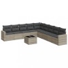 Set canapele de gradina cu perne 10 piese gri deschis poliratan