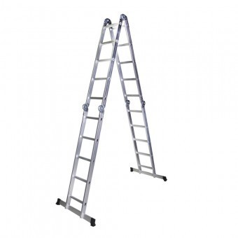 Scara multifunctionala din aluminiu Bisonte STR405, 4 segmente x 5 trepte, 5.8 m foto