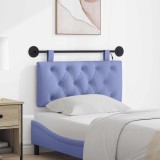 vidaXL Tăblie de pat suspendată Cu lumină LED Albastru Jeans Țesătură 3424524