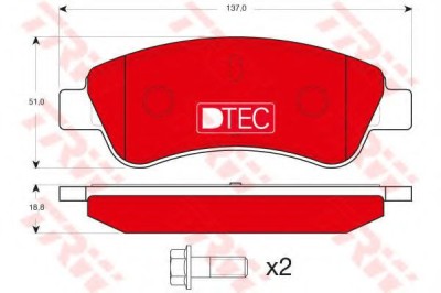 Set placute frana,frana disc PEUGEOT 307 Estate (3E) (2002 - 2016) TRW GDB1463DTE foto