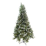 Brad artificial decorat de craciun bogat, 1.8 m inaltime, 918 ramuri verzi inzapezit, interior/ exterior verde, Oem