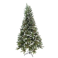 Brad artificial decorat de craciun bogat, 1.8 m inaltime, 918 ramuri verzi inzapezit, interior/ exterior verde