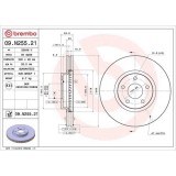 Set disc frana Ford Mondeo 5 Liftback (Ce) 09.14-, Mondeo 5 Saloon (Cd) 09.12-, Mondeo 5 Turnier (Cf) 09.14-, Fata, 300X28mm, ventilat, BREMBO