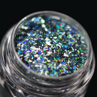 Pigment fulgi glitterati pentru machiaj si body art PK159(gri marin holografic) KAJOL Beauty&amp;trade;, foto