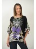 Bluza Dama Oversize Jungle Multicolora FashionLand, Maneca Scurta, Poliester, Talie Unica M-XL