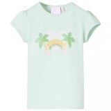 Tricou pentru copii, verde mentă deschis, 140, vidaXL