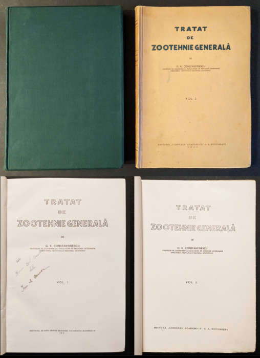 1938 Vol. 1+2 TRATAT de ZOOTEHNIE GENERALA G K Constantinescu 837 pag 337 figuri