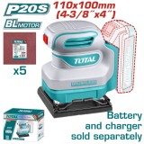 TOTAL - MASINA DE SLEFUIT TALPA PATRATA LI-ION - 20V PowerTool TopQuality