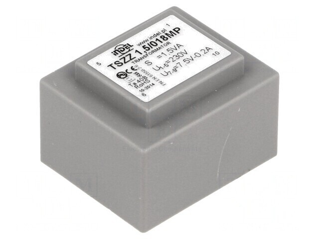 Transformator &icirc;ncapsulat 1,5VA 230V 7,5V 160mA PCB