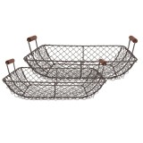 Cumpara ieftin Set 2 cosuri fier maro 40x34x14 cm, 36x30x13 cm