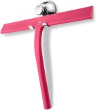 Racleta cu suport pentru dus Lotuswunder, roz/argintiu, silicon/otel inoxidabil, 28 cm